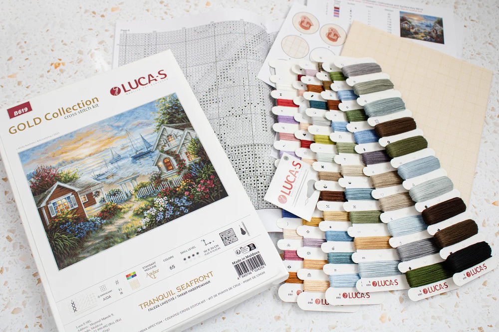 Luca-S Gold Cross Stitch Kit - Tranquil Seafront B619