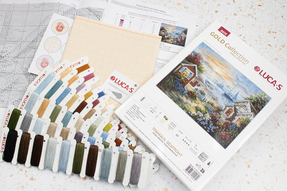 Luca-S Gold Cross Stitch Kit - Tranquil Seafront B619