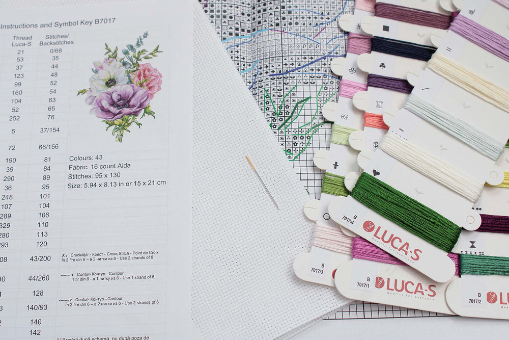 Luca-S Anemone Cross Stitch Kit B7017
