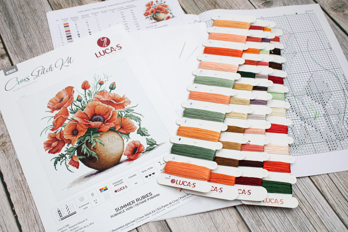 Kit de Punto de Cruz - Summer Rubies - B7022 Luca-S