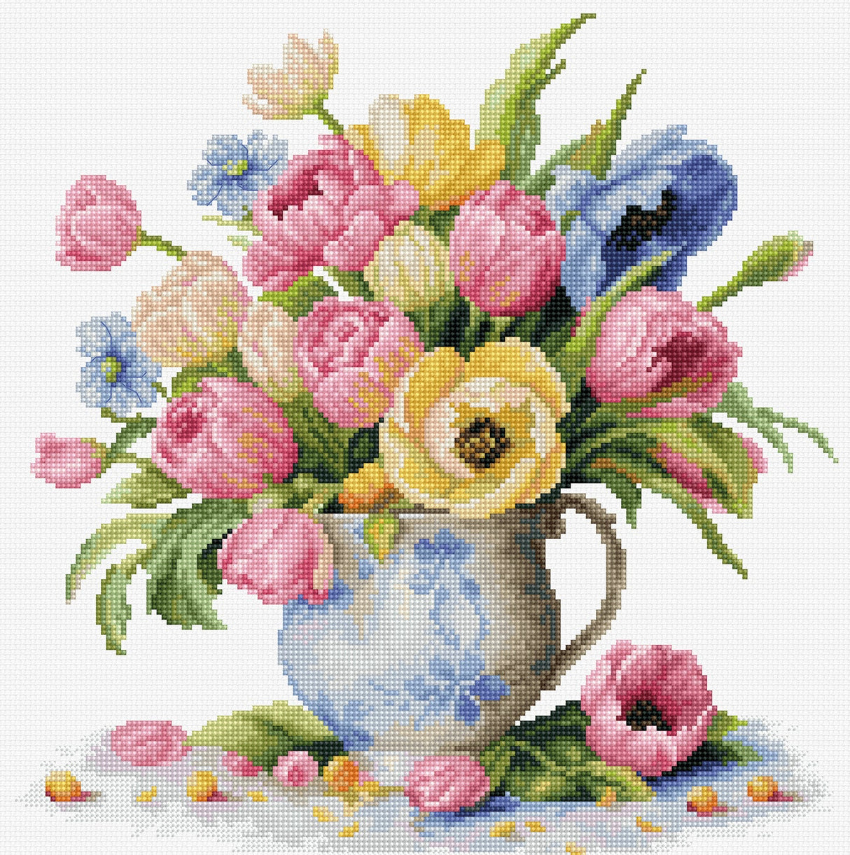 Luca-S Cross Stitch Kit -Tulips Bouquet, B7034
