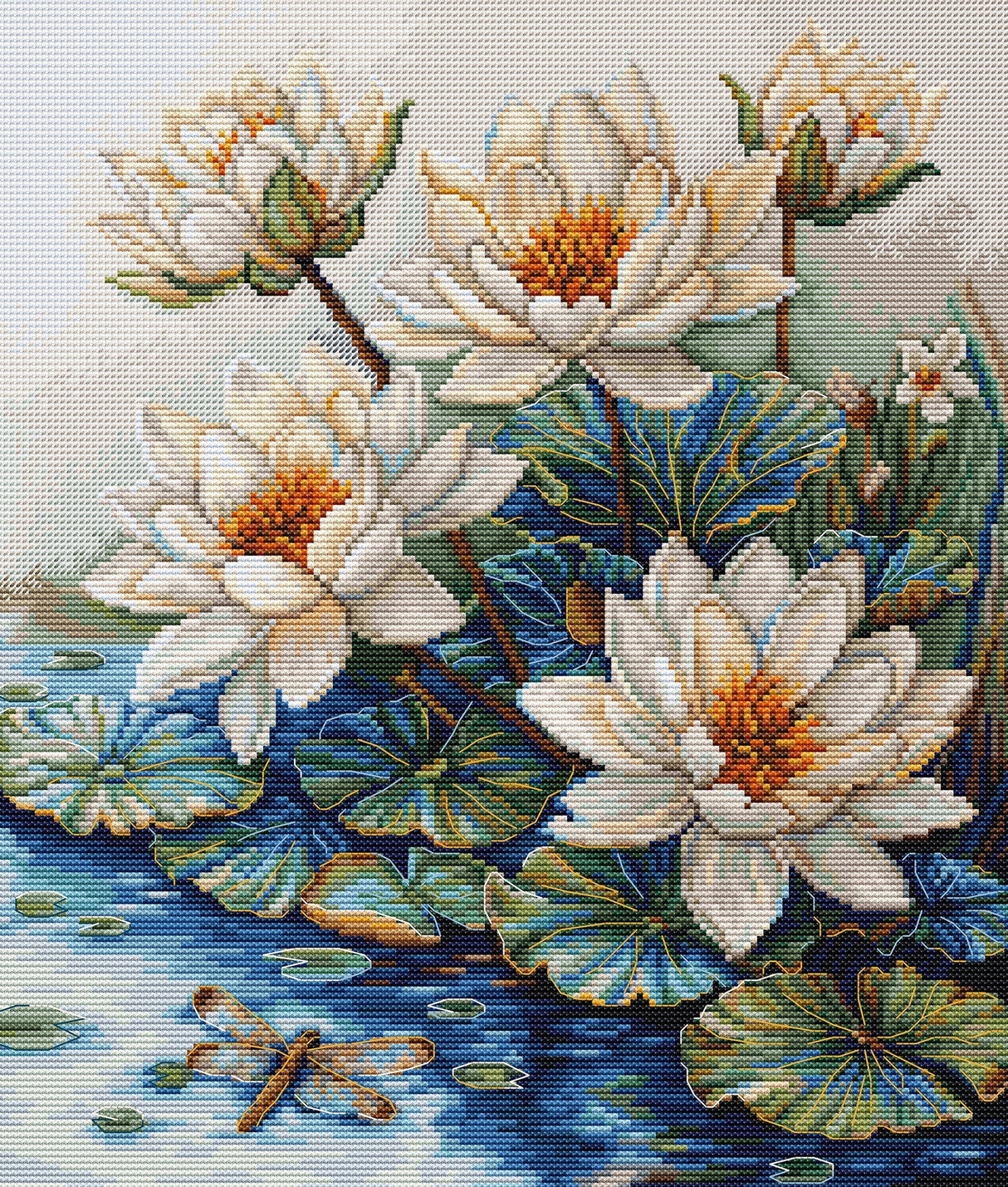 Kit de Punto de Cruz - "Lake With Water Lilies" de Luca-S, B7039