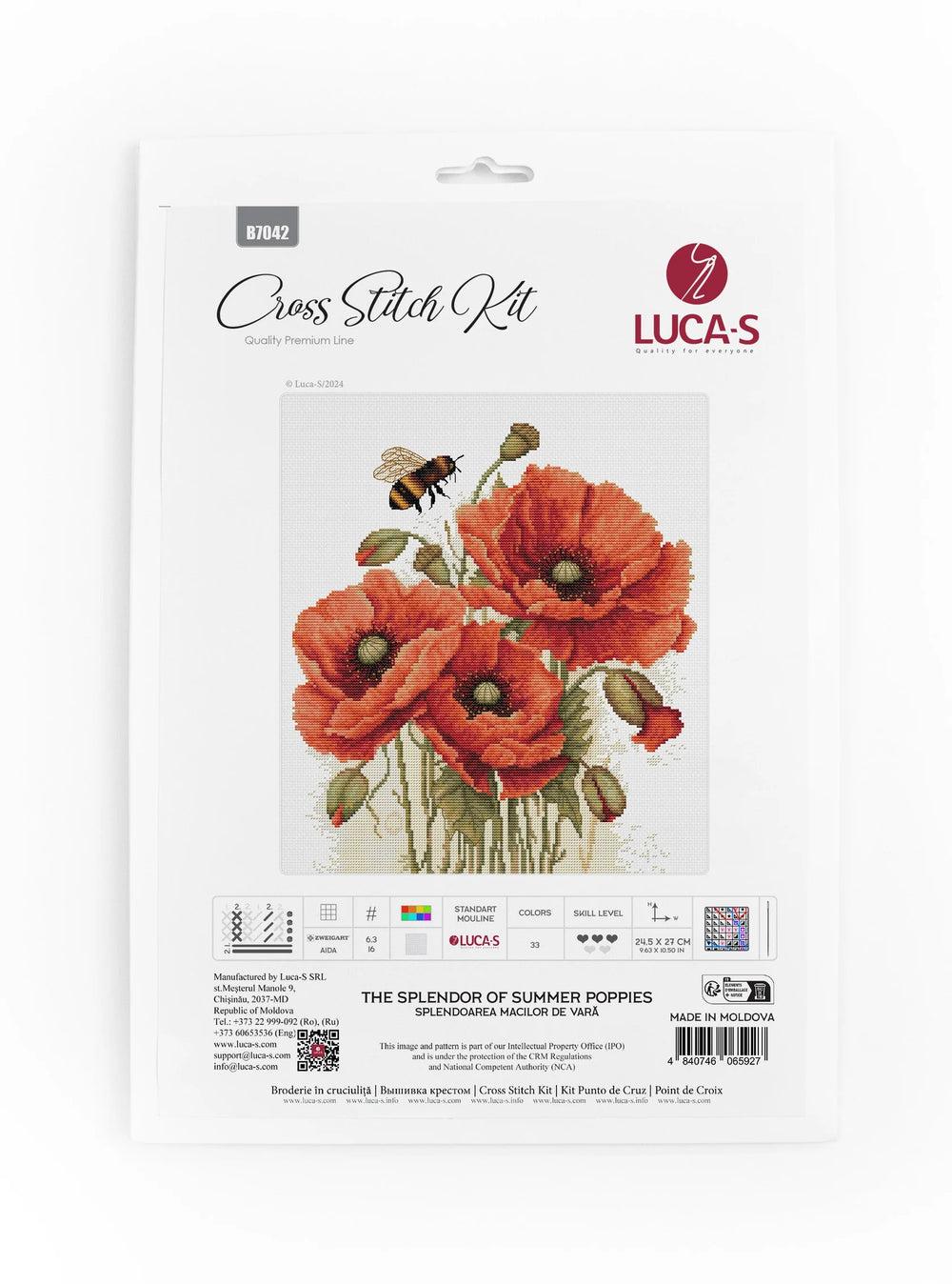 Kit de Punto de Cruz "El Esplendor de las Amapolas de Verano" B7042 de Luca-S