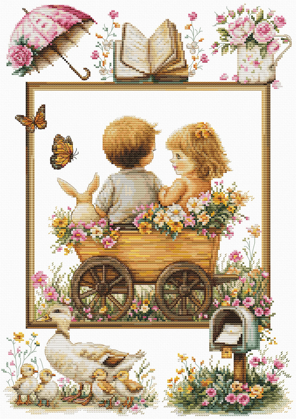 Kit de Punto de Cruz "Las Aventuras de los Pequeños" B7043 de Luca-S