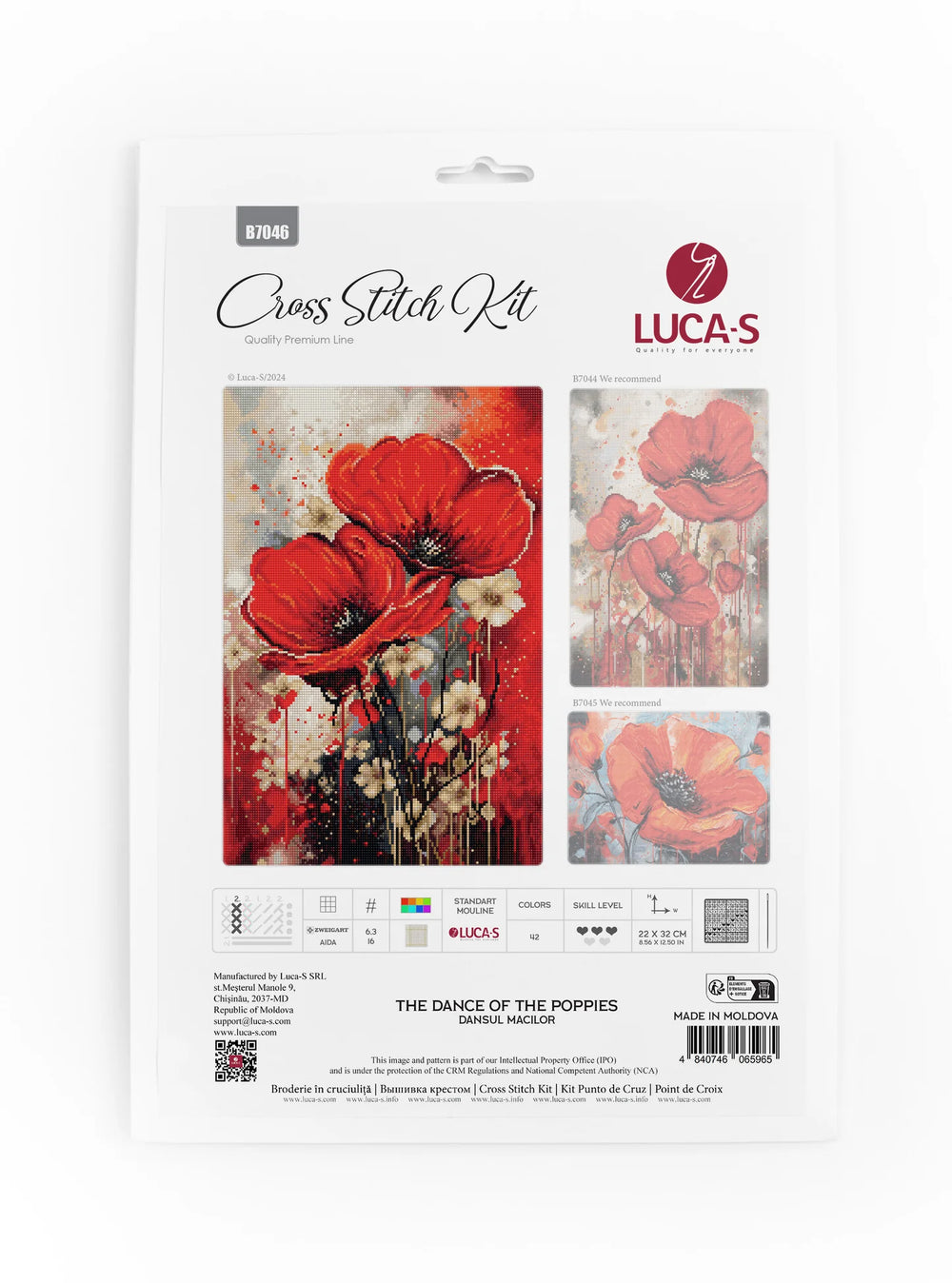 Kit de point de croix Luca-S - « La danse des coquelicots » (B7046)