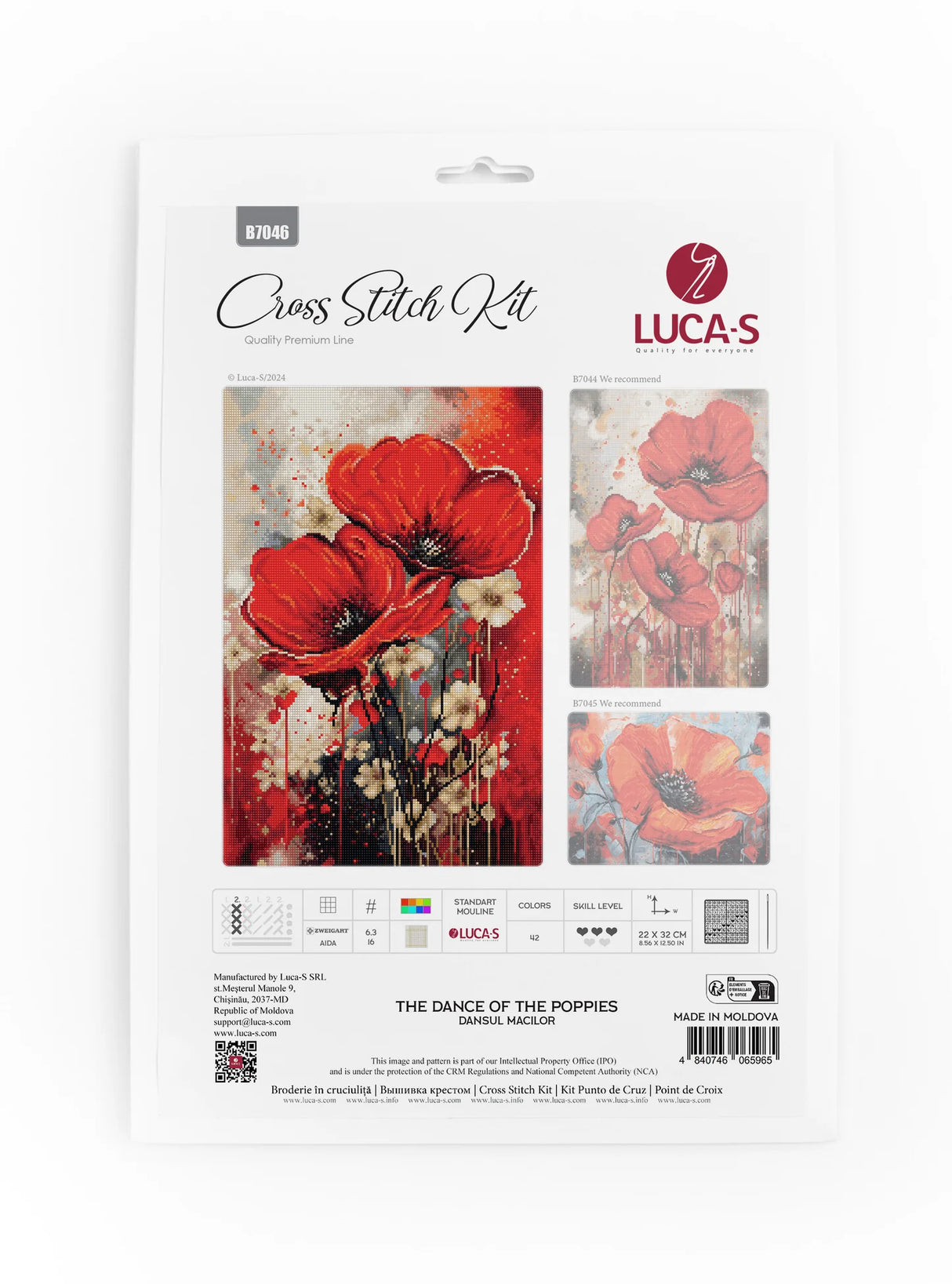 Kit de point de croix Luca-S - « La danse des coquelicots » (B7046)
