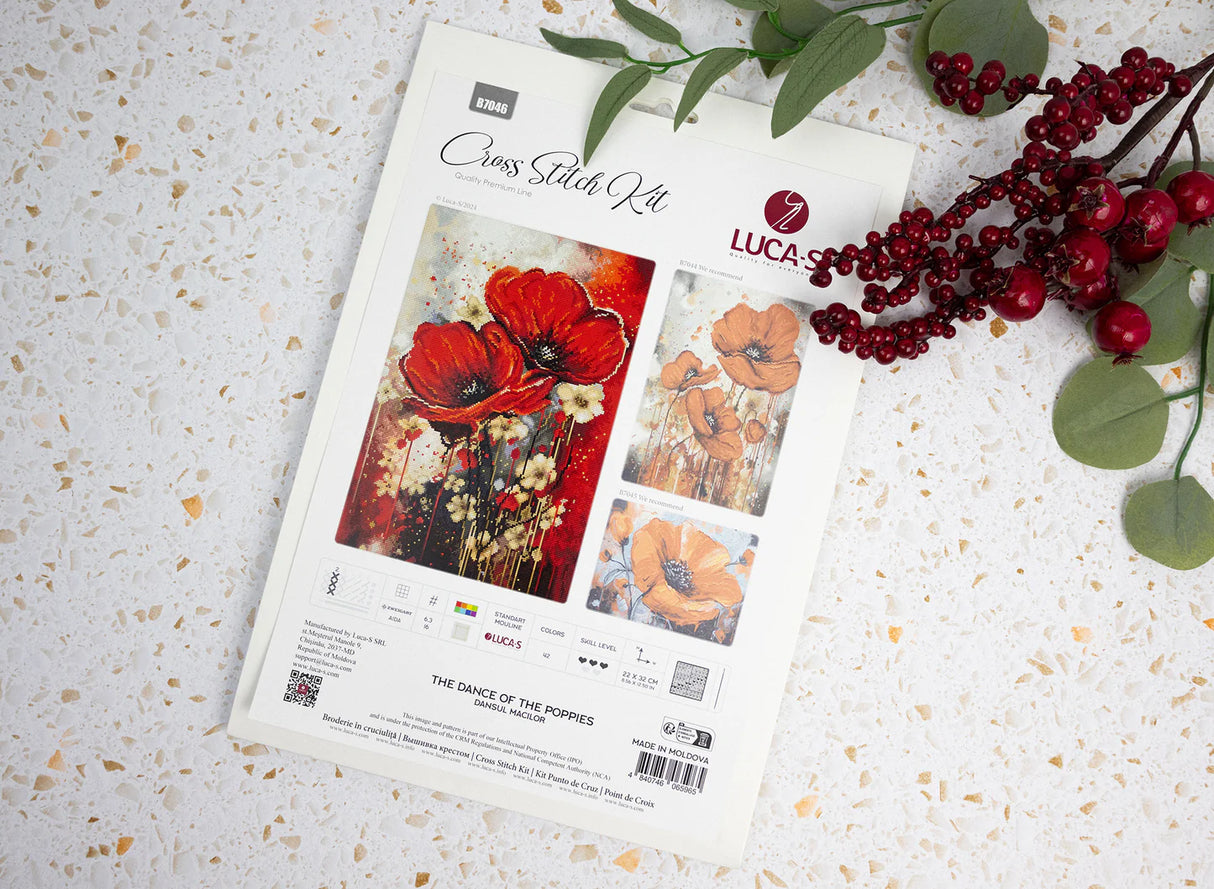 Kit de point de croix Luca-S - « La danse des coquelicots » (B7046)