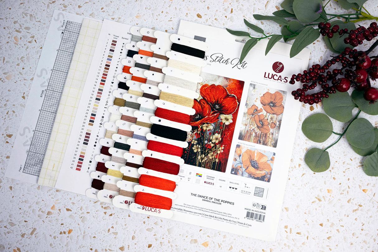 Kit de point de croix Luca-S - « La danse des coquelicots » (B7046)