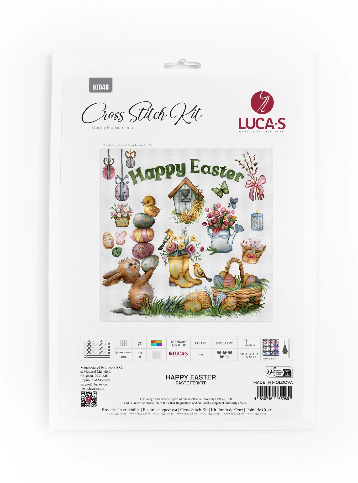 Luca-S Cross Stitch Kit - Happy Easter, B7048