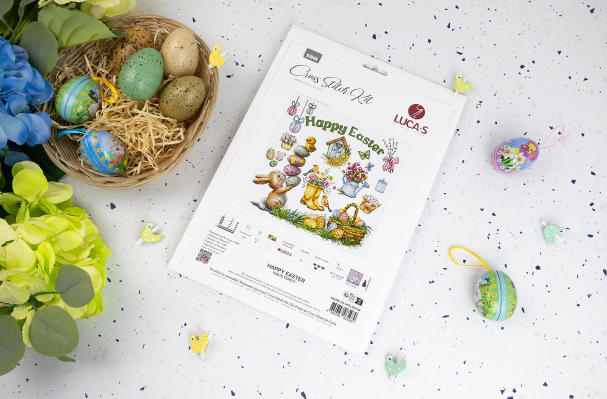 Luca-S Cross Stitch Kit - Happy Easter, B7048