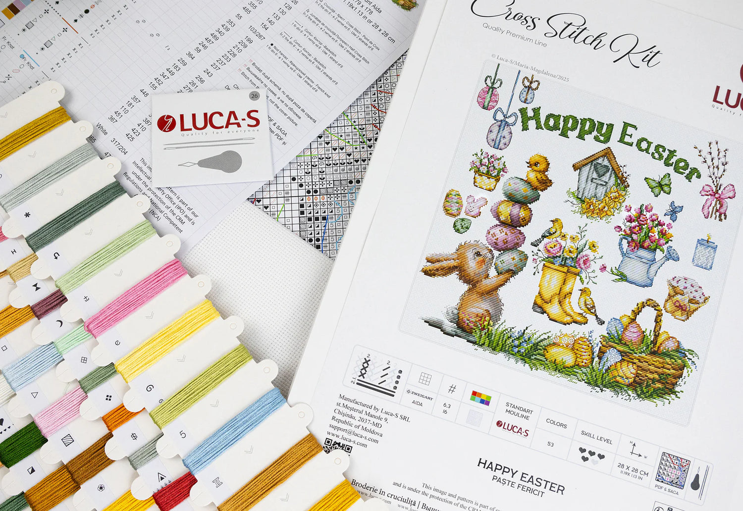 Luca-S Cross Stitch Kit - Happy Easter, B7048