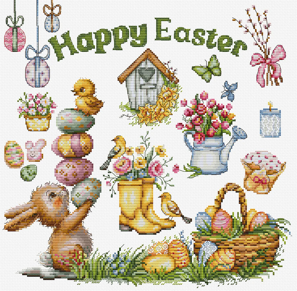 Luca-S Cross Stitch Kit - Happy Easter, B7048