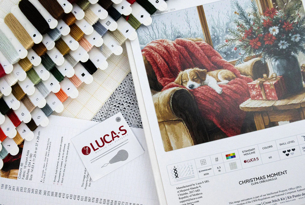 Kit de point de croix Luca-S GOLD - « Moment de Noël » (B711)