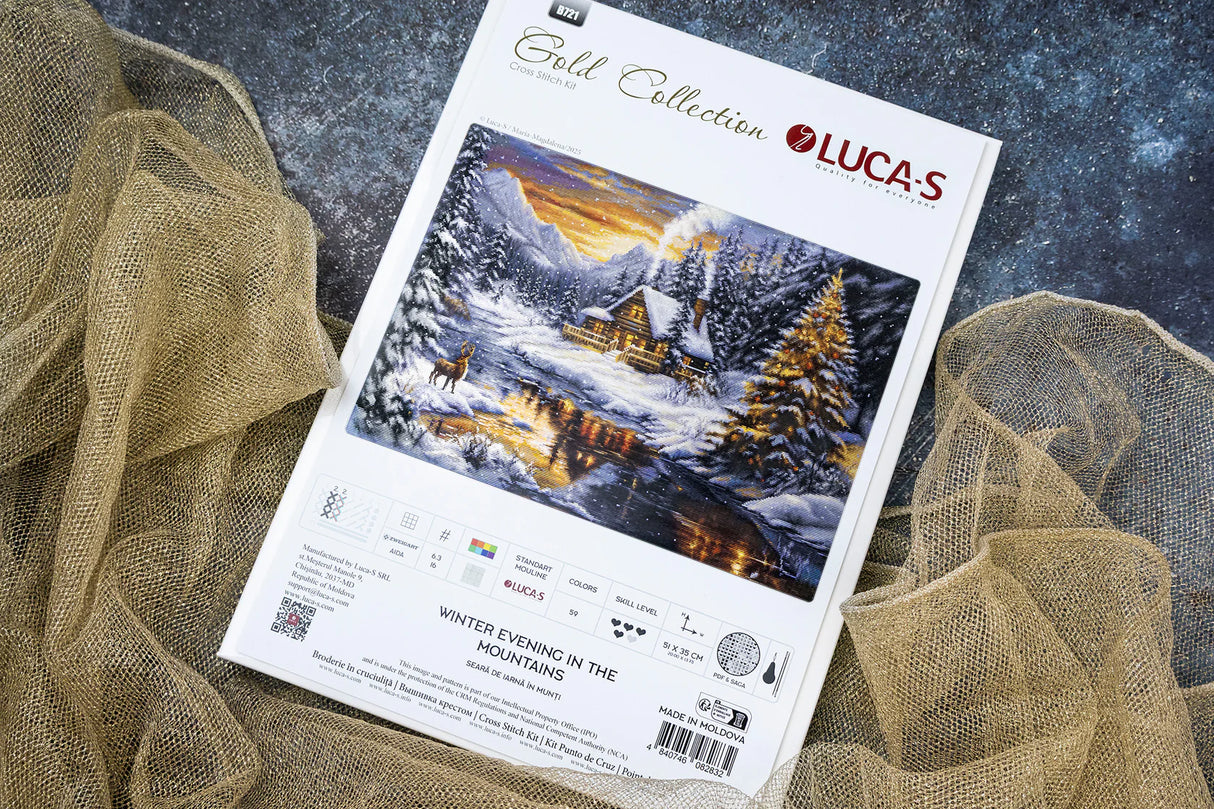 Kit de Punto de Cruz Luca-S GOLD - Winter Evening in the Mountains B721