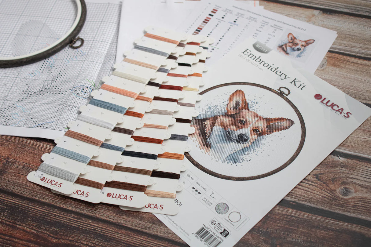 Kit de Punto de Cruz - Corgi Galeses - BC212 Luca-S