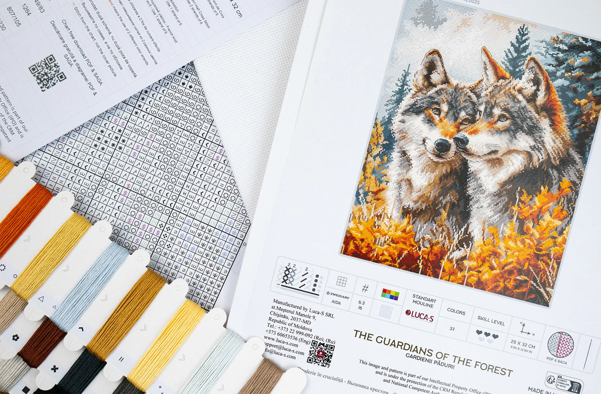 Kit de Punto de Cruz Luca-S - "The Guardians of the Forest" (BM3022)