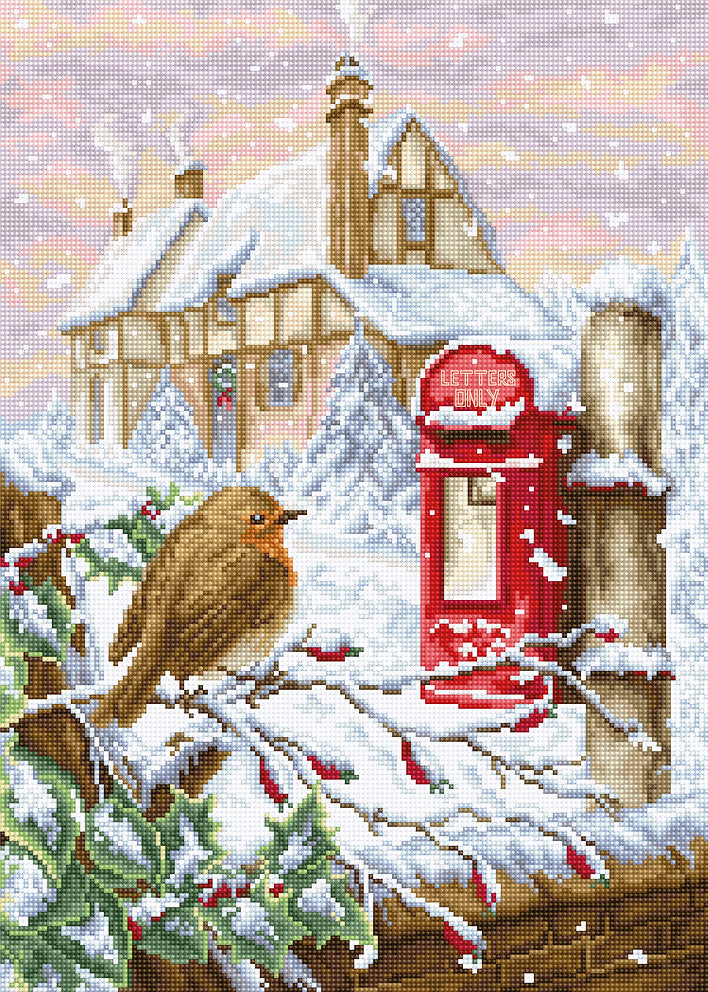 BU4014 Red mailbox - Luca-S - Cross Stitch Kit