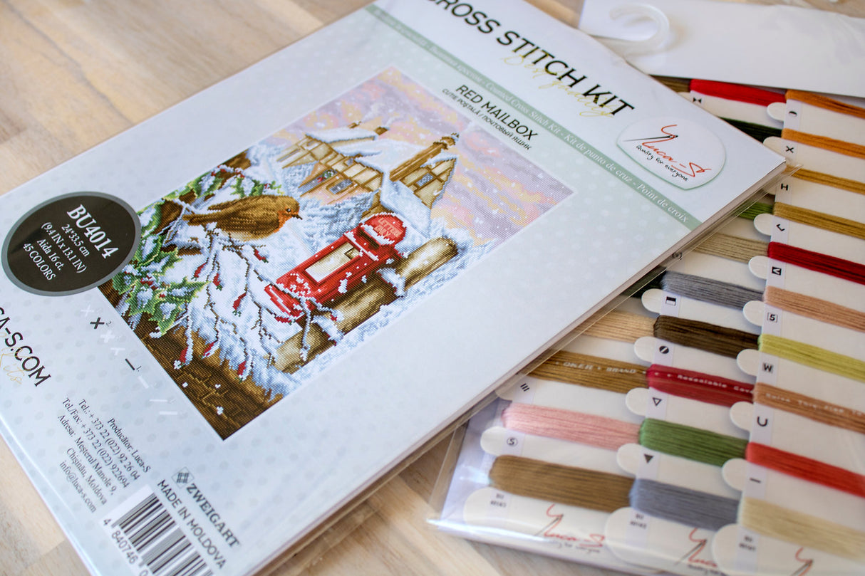 BU4014 Red mailbox - Luca-S - Cross Stitch Kit