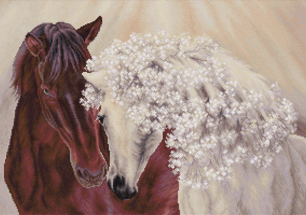 Cross Stitch Kit "The Perfect Couple. Horses" - BU5010 Luca-S