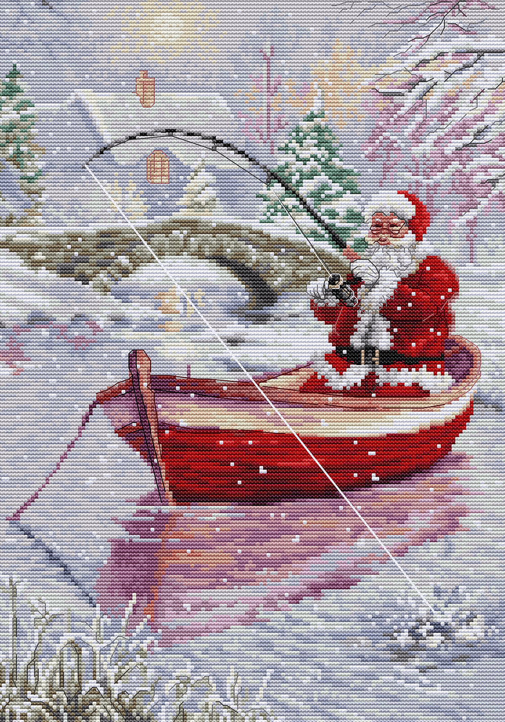 Cross Stitch Kit - Santa Claus Fishing by Luca-S BU5014