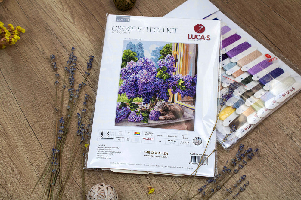 Cross Stitch Kit - The Dreamer. Kitten and Flowers BU5015 by Luca-S