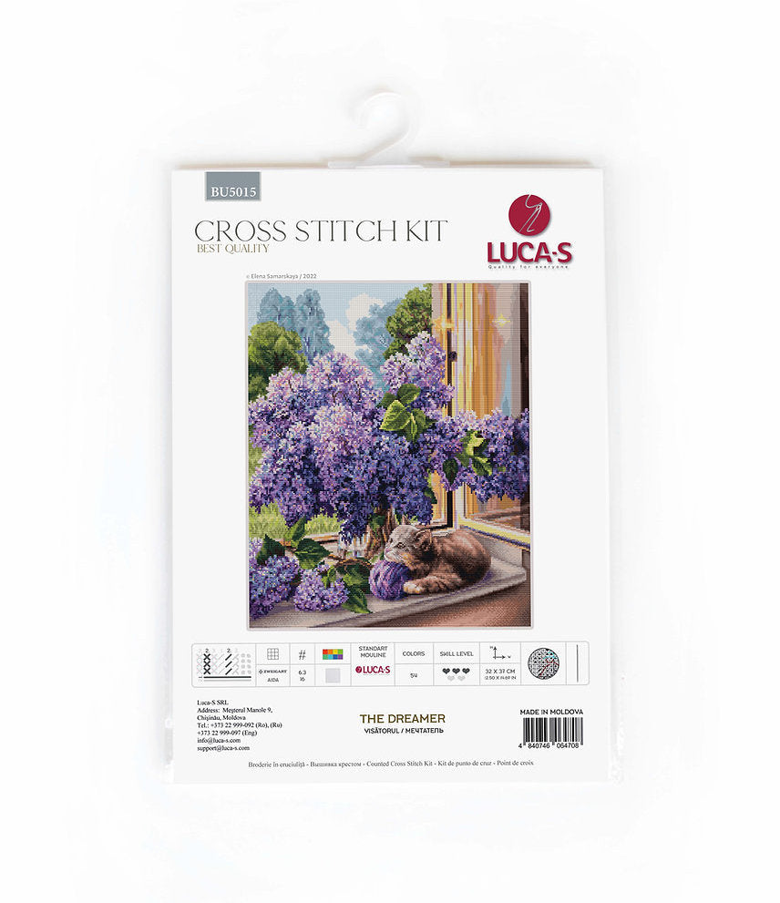 Cross Stitch Kit - The Dreamer. Kitten and Flowers BU5015 by Luca-S