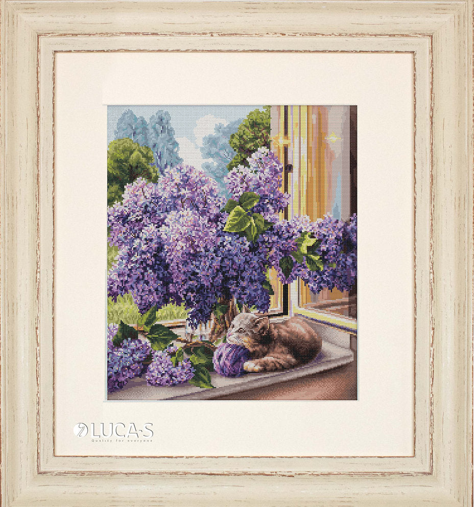 Cross Stitch Kit - The Dreamer. Kitten and Flowers BU5015 by Luca-S