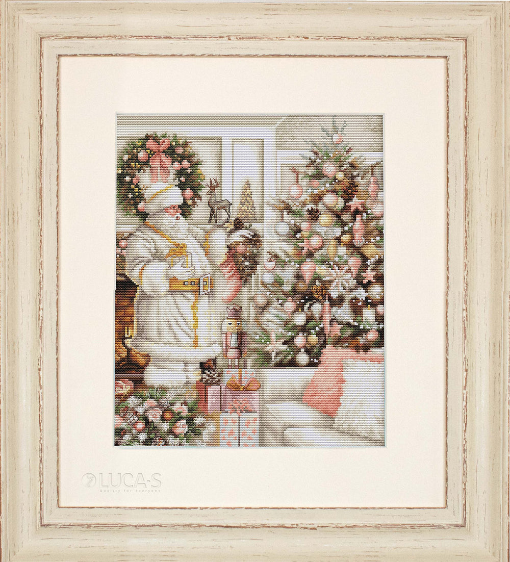 White Santa With Christmas Tree - BU5019 Luca-S - Cross Stitch Kit