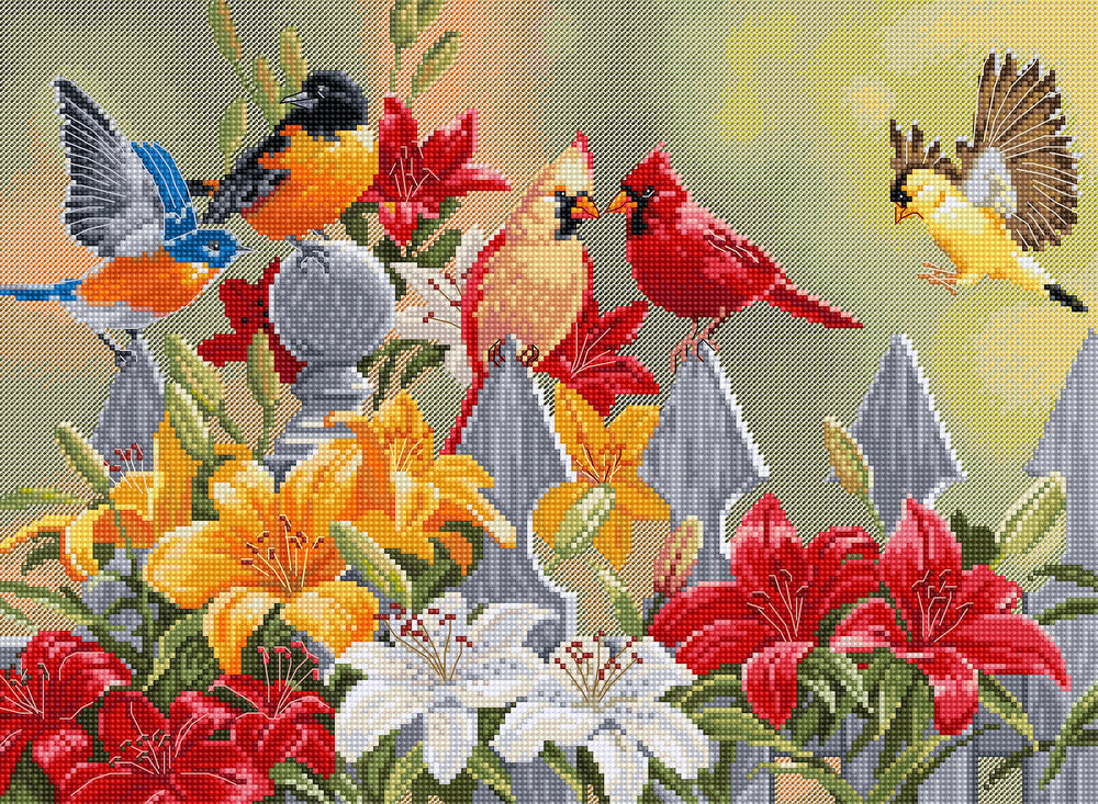 Cross Stitch Kit - Backyard Birds with Daylilies - BU5024 Luca-S
