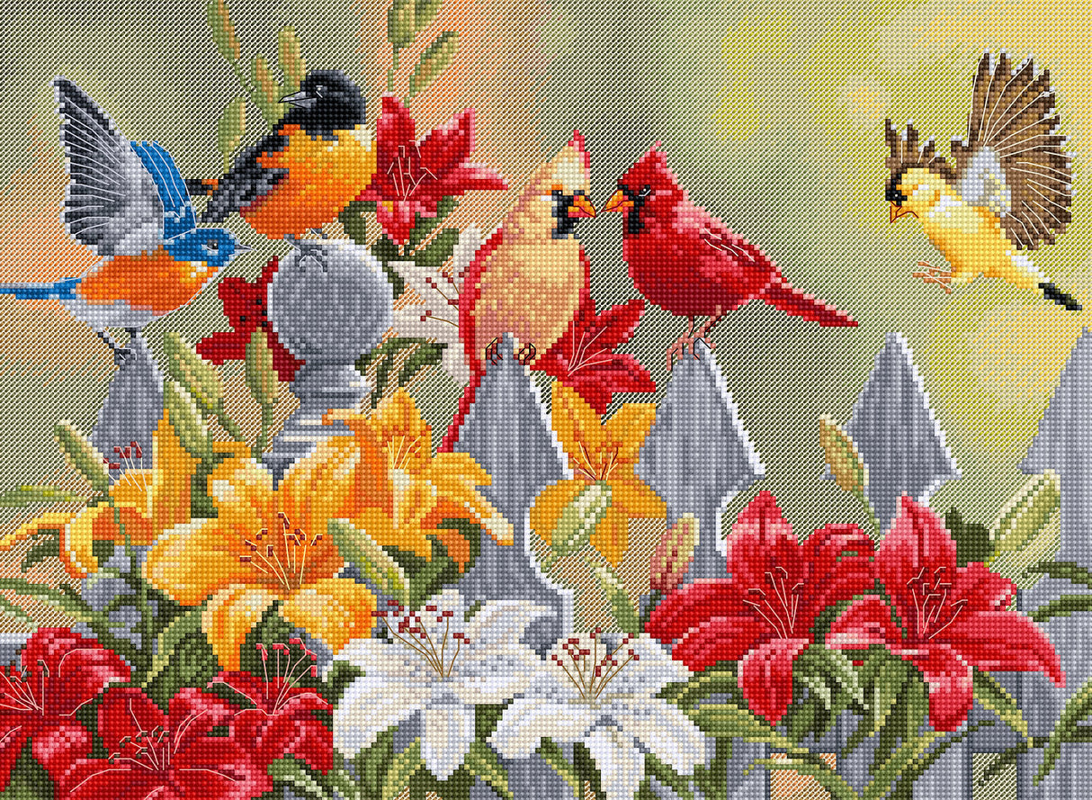 Cross Stitch Kit - Backyard Birds with Daylilies - BU5024 Luca-S