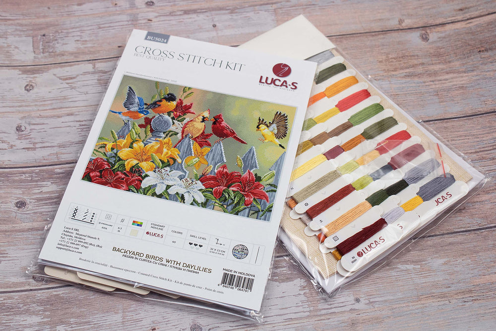 Cross Stitch Kit - Backyard Birds with Daylilies - BU5024 Luca-S