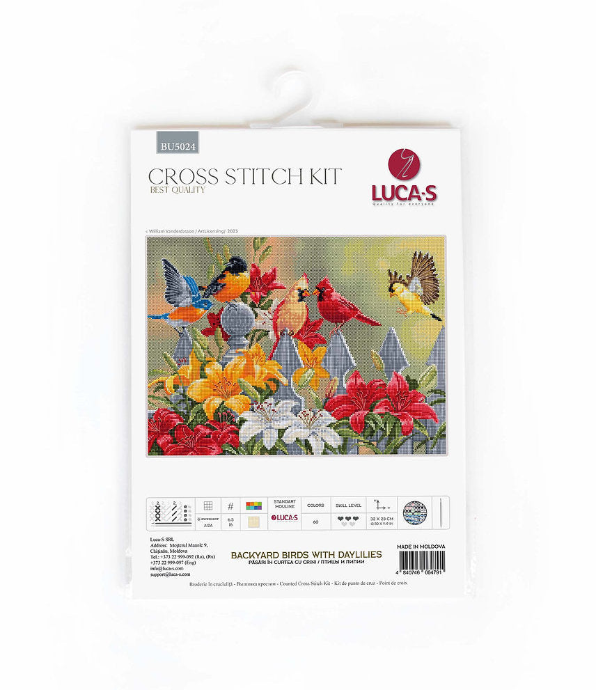 Cross Stitch Kit - Backyard Birds with Daylilies - BU5024 Luca-S