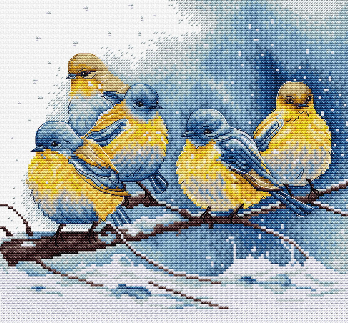 Cross Stitch Kit - Eastern Bluebirds - BU5028 Luca-S