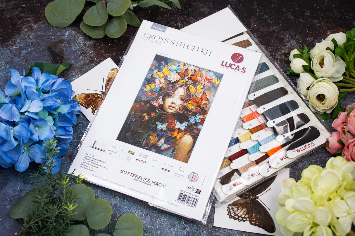 Kit de punto de cruz Luca-S Magia de Mariposas BU5043
