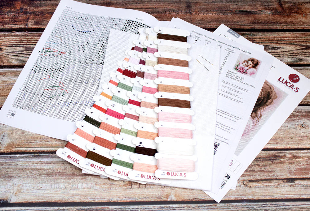 Kit de Punto de Cruz Luca-S "Momentos de Añoranza" BU5051: Un Retrato de Amor Maternal