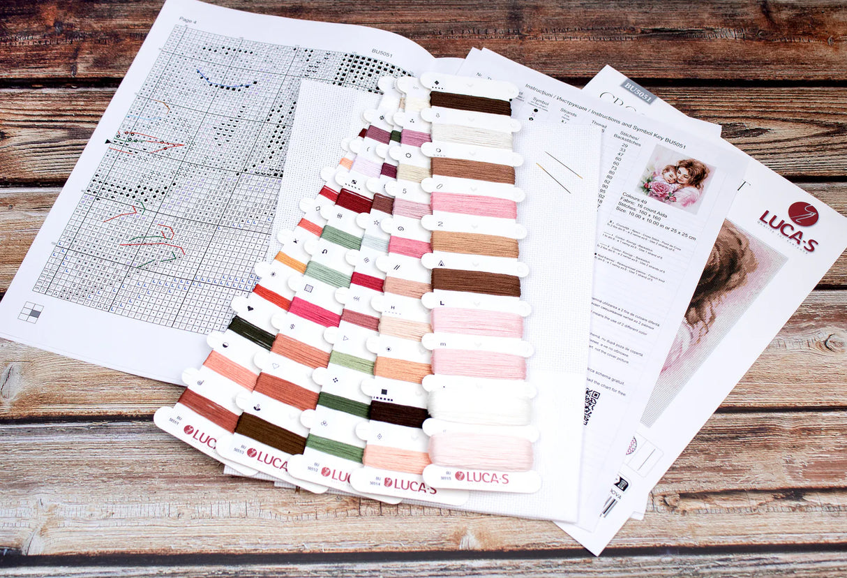 Kit de Punto de Cruz Luca-S "Momentos de Añoranza" BU5051: Un Retrato de Amor Maternal