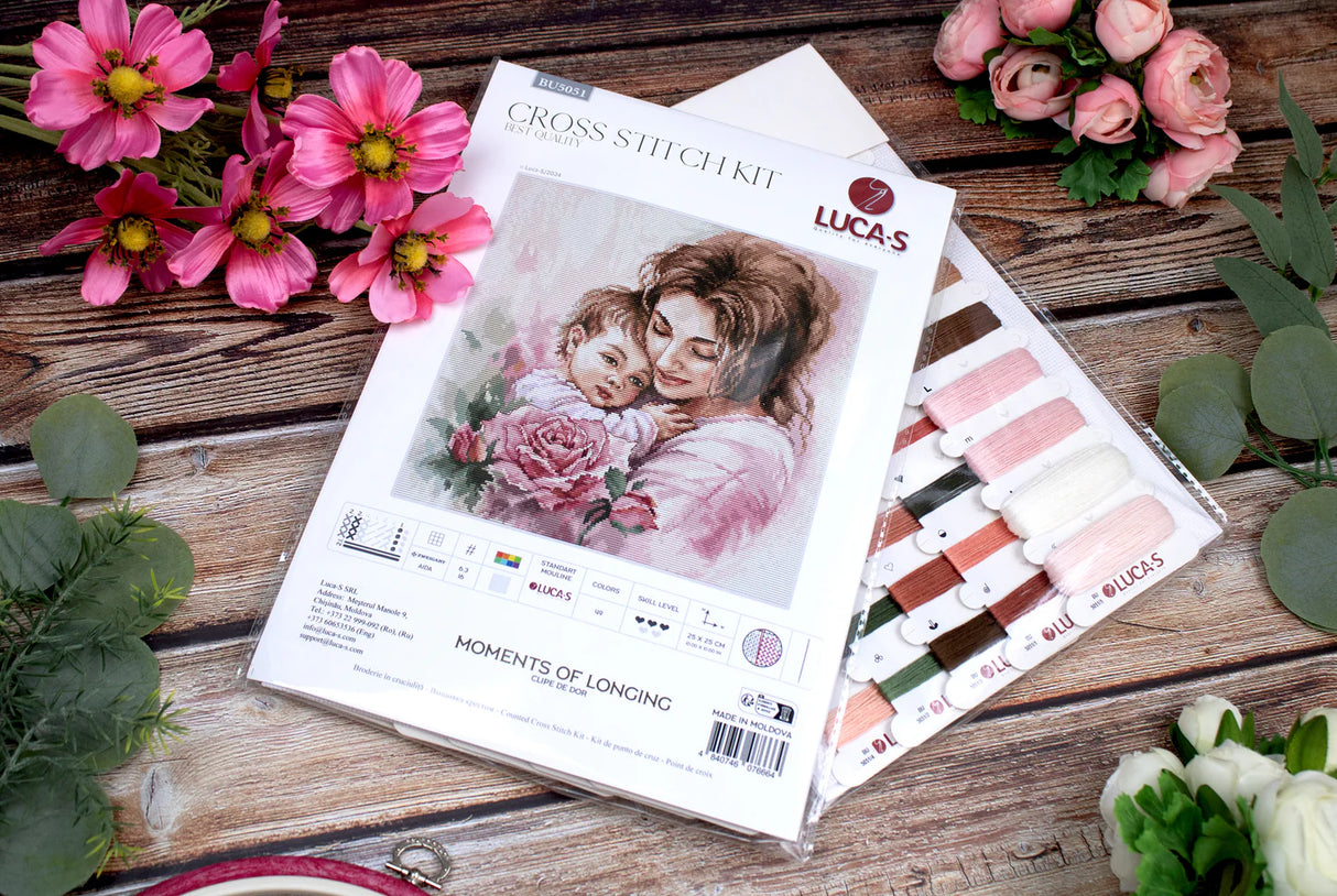 Kit de Punto de Cruz Luca-S "Momentos de Añoranza" BU5051: Un Retrato de Amor Maternal