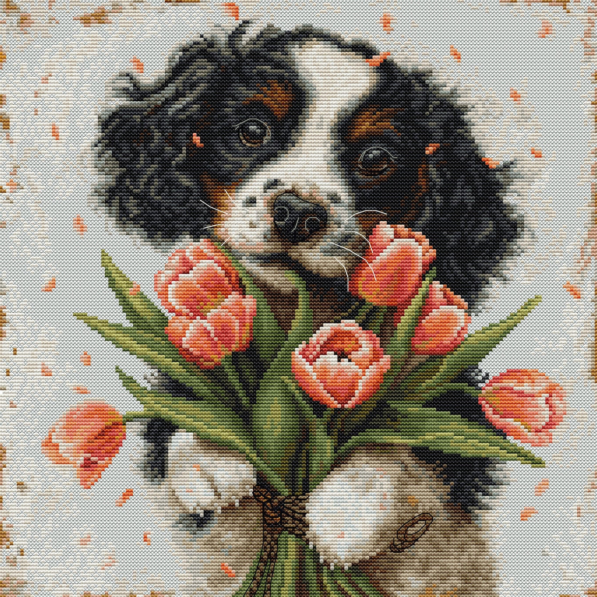 Kit de point de croix Luca-S – Chiot cocker spaniel, BU5067