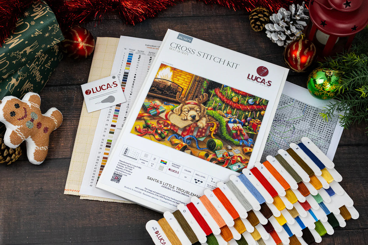Kit de point de croix « Le petit garçon coquin du Père Noël » – Luca-S BU5079