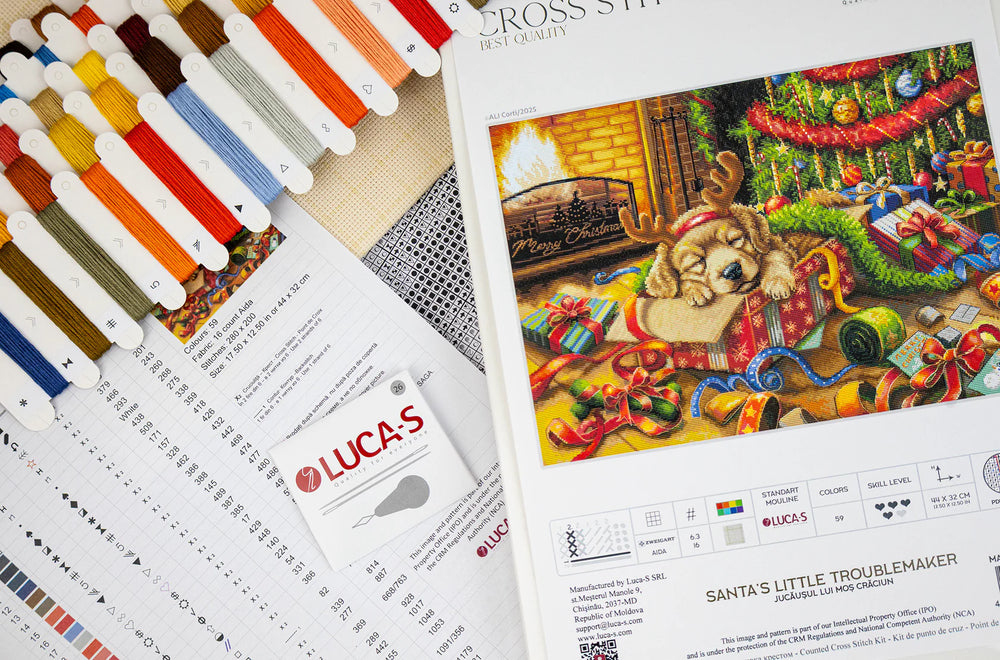 Kit de point de croix « Le petit garçon coquin du Père Noël » – Luca-S BU5079