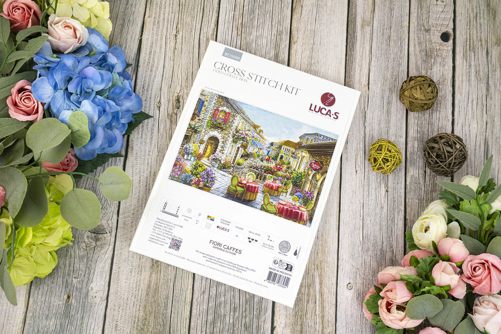 Kit de Punto de Cruz "Fiori Caffès" – Luca-S GOLD BU5080