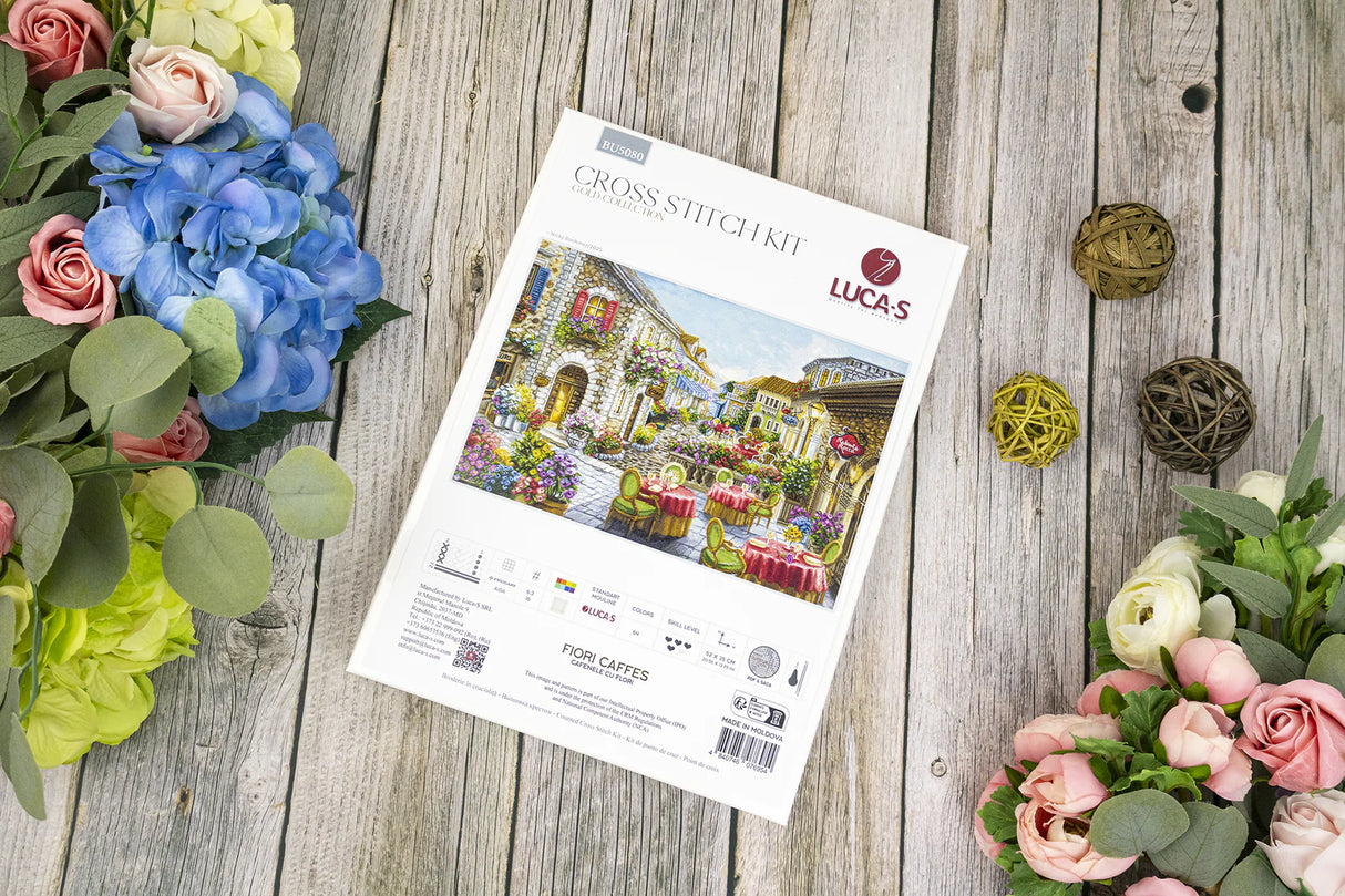 Kit de Punto de Cruz "Fiori Caffès" – Luca-S GOLD BU5080
