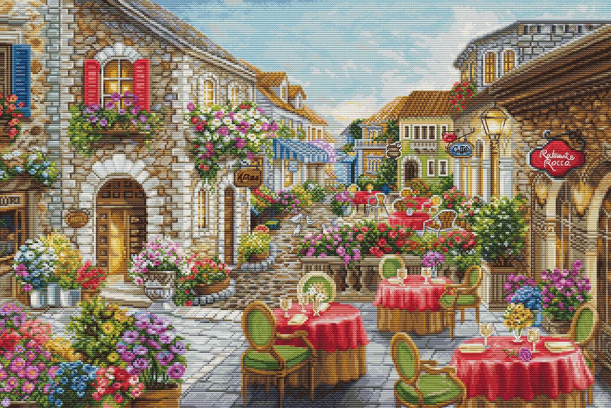 Kit de Punto de Cruz "Fiori Caffès" – Luca-S GOLD BU5080