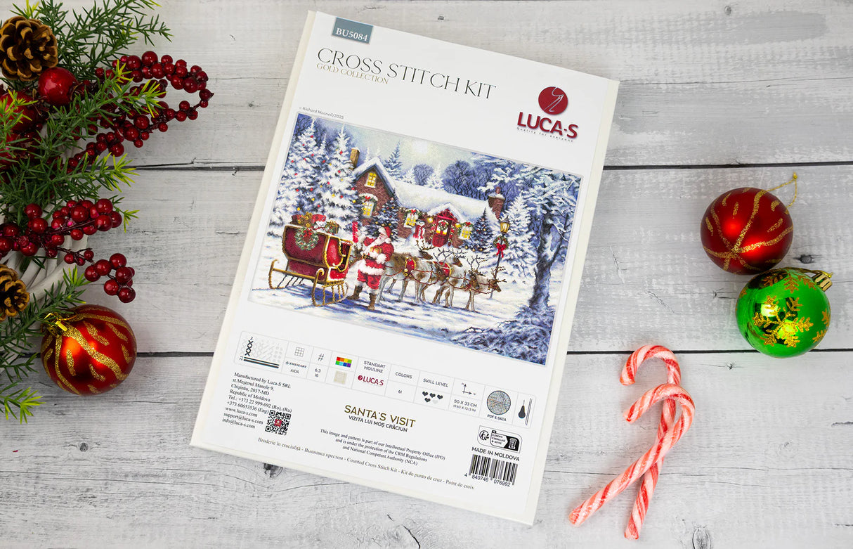 Kit de point de croix « Visite du Père Noël » – Luca-S BU5084