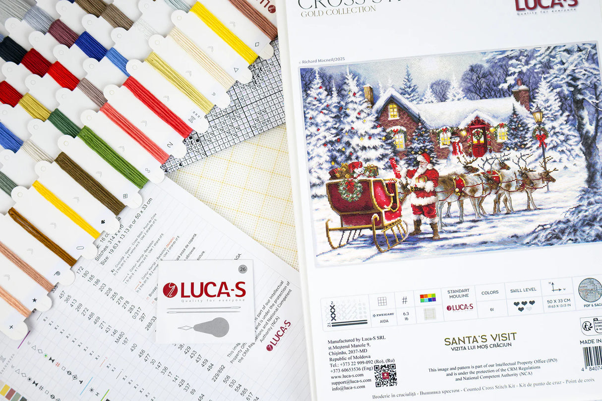 Kit de point de croix « Visite du Père Noël » – Luca-S BU5084