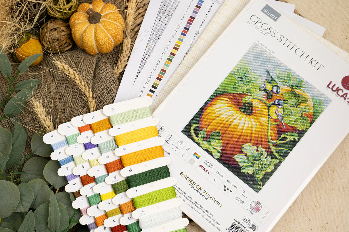 Kit de Punto de Cruz Luca-S - Birdies On Pumpkin BU5094