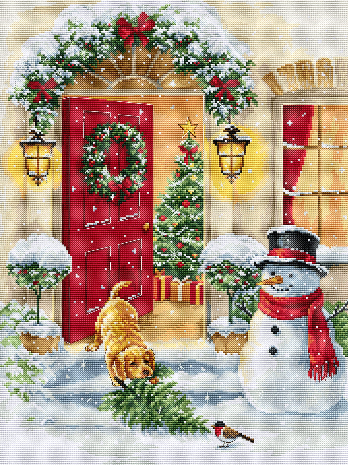 Kit de punto de cruz Luca-S – Puppy Joy, BU5097