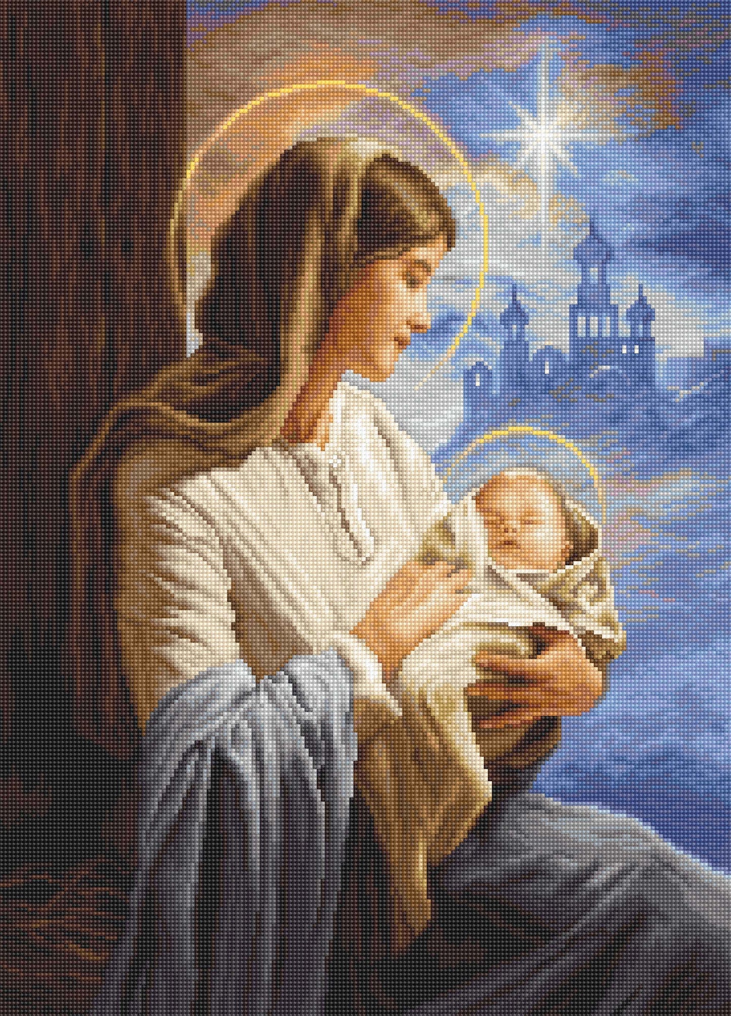 Saint Mary and Child Cross Stitch Kit - B617 Luca-S GOLD