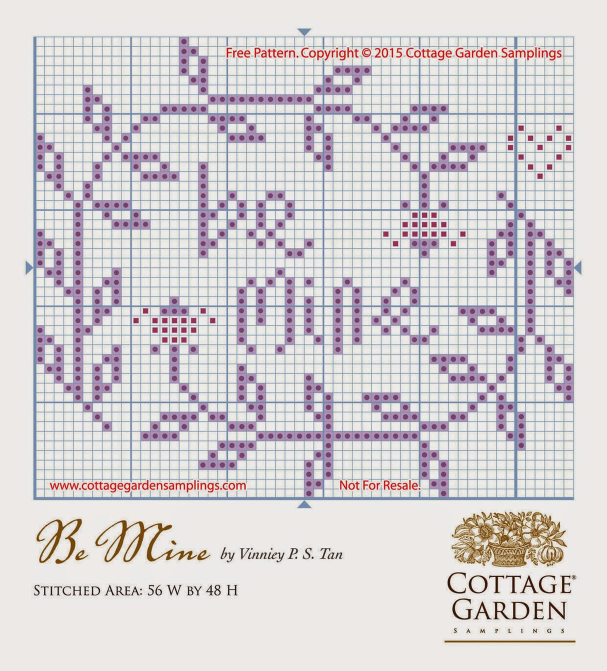 Gráfico de Punto de Cruz Regalo - Be Mine - Cottage Garden Samplings