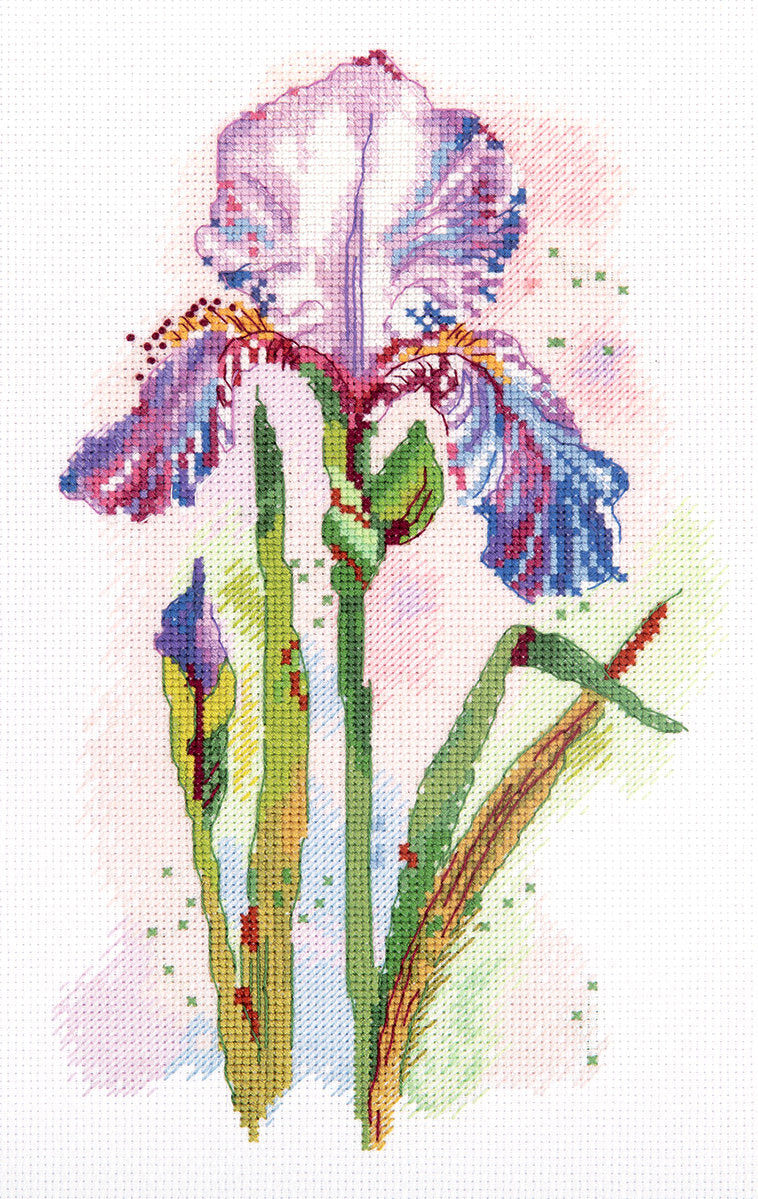 Iris de acuarela - C-7265 Panna - Kit de punto de cruz